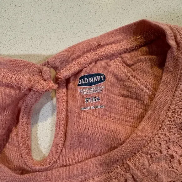Old Navy Toddler Girl 3T Pink Long Sleeve 100% Cotton - Picture 3 of 5